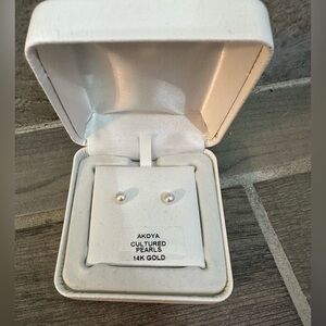 Gold Earrings by Akoya 4-5 mm